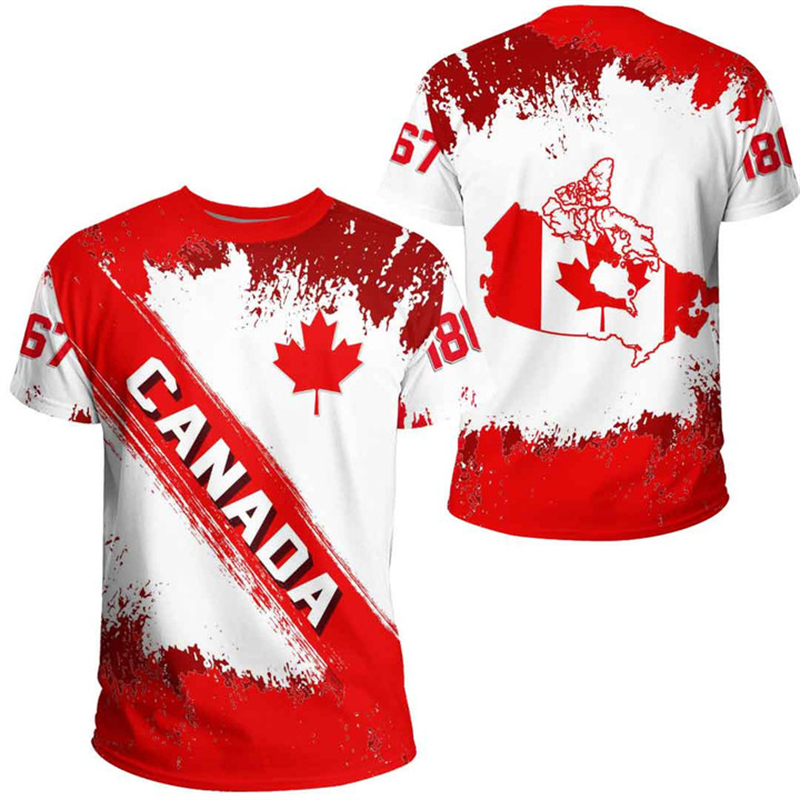 Kaus hari Kanada bendera lamba - Summer Clothing Women Canada ulasan dan harga